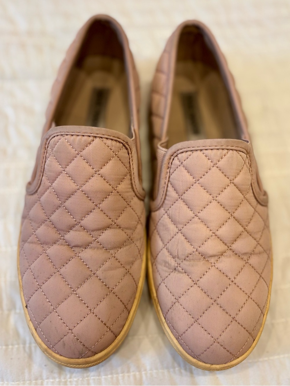 Steve Madden Ecentrcq Blush Pink Quilted Slip On Sneakers Women's 8.5